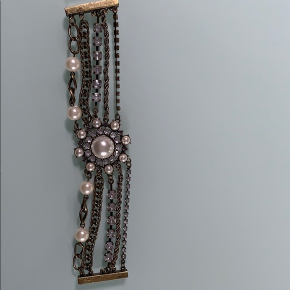 Pearl and rhinestone bracelet - Picture 3 of 4